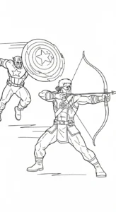 coloriage Hawkeye à imprimer pour enfant de 6 ans