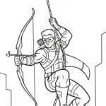 coloriage Hawkeye à imprimer pdf gratuit