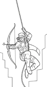 coloriage Hawkeye à imprimer pdf gratuit