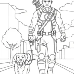télécharger coloriage Hawkeye gratuit
