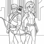 coloriage Hawkeye à imprimer pour enfant de 12 ans