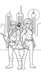 coloriage Hawkeye à imprimer pour enfant de 12 ans