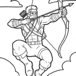 coloriage Hawkeye pour enfant de 6 ans