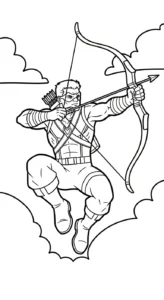 coloriage Hawkeye pour enfant de 6 ans