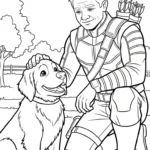 coloriage Hawkeye a imprimer pour enfant de 4 ans