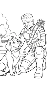 coloriage Hawkeye a imprimer pour enfant de 4 ans