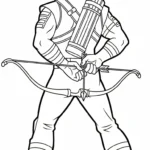 coloriage Hawkeye à imprimer kawaii