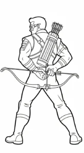 coloriage Hawkeye à imprimer kawaii