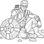 coloriage Hawkeye pour enfants à imprimer
