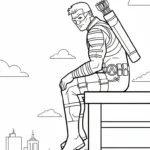 image de coloriage Hawkeye pour enfant