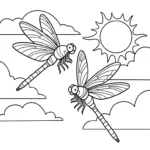 coloriage Libellule à imprimer a4