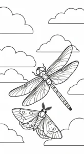 coloriage Libellule pour enfants a imprimer gratuit
