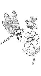 coloriage Libellule pour enfants a imprimer gratuit