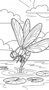 coloriage Libellule pour enfant de 8 ans