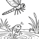 coloriage Libellule a imprimer pour enfant de 4 ans