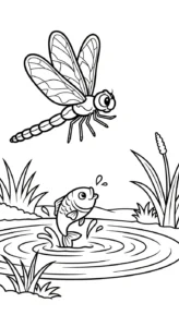 coloriage Libellule a imprimer pour enfant de 4 ans