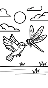 coloriage Libellule a imprimer gratuit