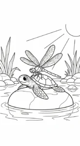 coloriage Libellule pour enfants à imprimer