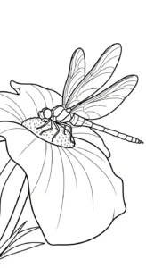 coloriage Libellule à imprimer kawaii