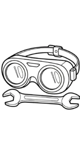 coloriage Lunettes et decoupage