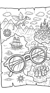 coloriage Lunettes à imprimer pour enfant de 9 ans