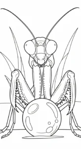 image pour coloriage Mante enfant