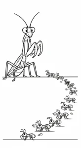 coloriage Mante pour enfants
