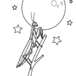 coloriage Mante et découpage à imprimer
