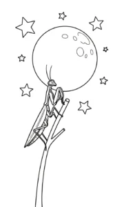 coloriage Mante et découpage à imprimer