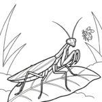 coloriage Mante à imprimer kawaii