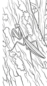 coloriage Mante à imprimer pour enfant de 4 ans