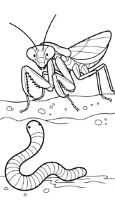coloriage Mante à imprimer pour enfant de 3 ans