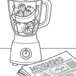 coloriage Mixeur à imprimer pour enfant de 7 ans
