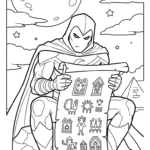 coloriage Moon Knight pour enfant de 3 ans