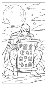 coloriage Moon Knight pour enfant de 3 ans