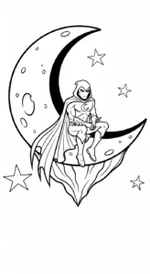 coloriage Moon Knight pour primaire