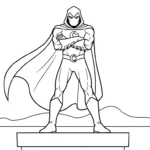 coloriage Moon Knight à imprimer pour enfant de 7 ans