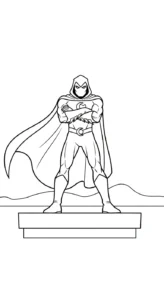 coloriage Moon Knight à imprimer pour enfant de 7 ans