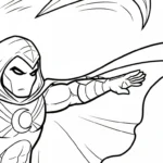 coloriage Moon Knight pour enfant de 7 ans