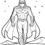 coloriage Moon Knight à imprimer pour enfant de 7 ans