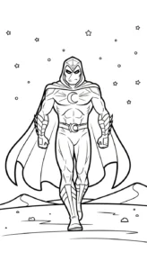 coloriage Moon Knight à imprimer pour enfant de 7 ans