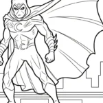 coloriage Moon Knight à imprimer pour enfant de 3 ans