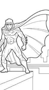 coloriage Moon Knight à imprimer pour enfant de 3 ans