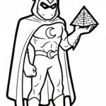 coloriage Moon Knight à imprimer pour enfant de 6 ans