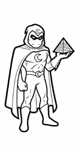 coloriage Moon Knight à imprimer pour enfant de 6 ans