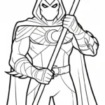 coloriage Moon Knight pour enfant de 7 ans