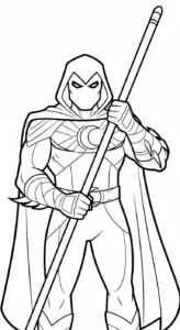 coloriage Moon Knight pour enfant de 7 ans