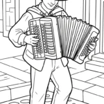 coloriage Musicien et découpage à imprimer