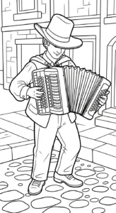 coloriage Musicien et découpage à imprimer