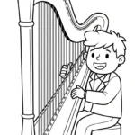 coloriage Musicien à imprimer kawaii